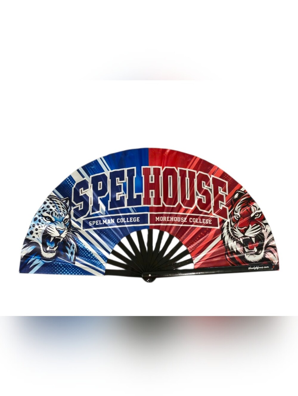 Folding Fan - Spelman & Morehouse Blue and Red